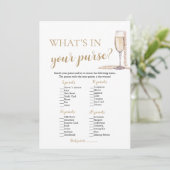 Moderne Parels & Prosecco Wat zit er in je tas spe Kaart (Staand voorkant)