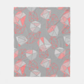 Moderne Pareltjes Patroon grijs en koraal Fleece Deken (Voorkant)