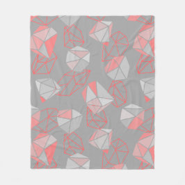 Moderne Pareltjes Patroon grijs en koraal Fleece Deken