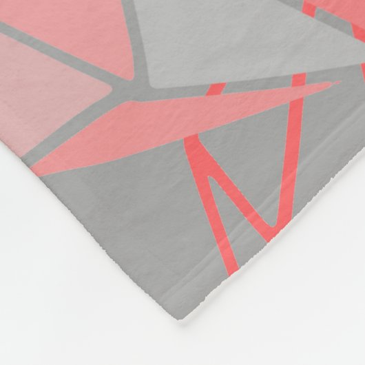 Moderne Pareltjes Patroon grijs en koraal Fleece Deken (Hoek)