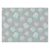 Moderne Pareltjes Pattern Grey & Aqua Tafelkleed (Voorkant (Horizontaal))