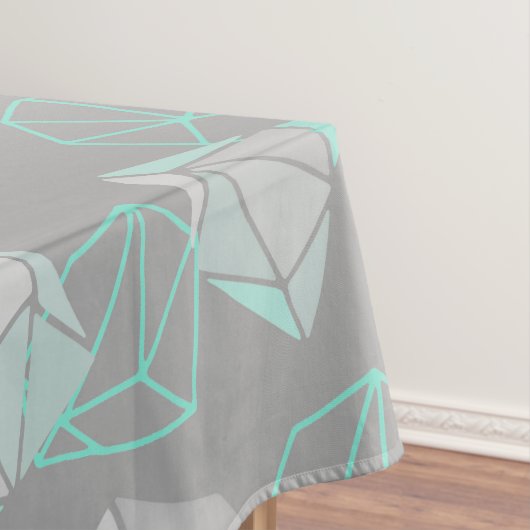 Moderne Pareltjes Pattern Grey & Aqua Tafelkleed (Voorbeeld)