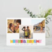 Moderne paren 3 Fotokleuring en helderheid Feestdagenkaart (Staand voorkant)