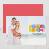 Moderne paren foto Merry en Bright Feestdagenkaart (Voorkant / Achterkant)