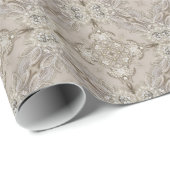 moderne  parijs mode elegant grijs beige cadeaupapier (Rol Hoek)