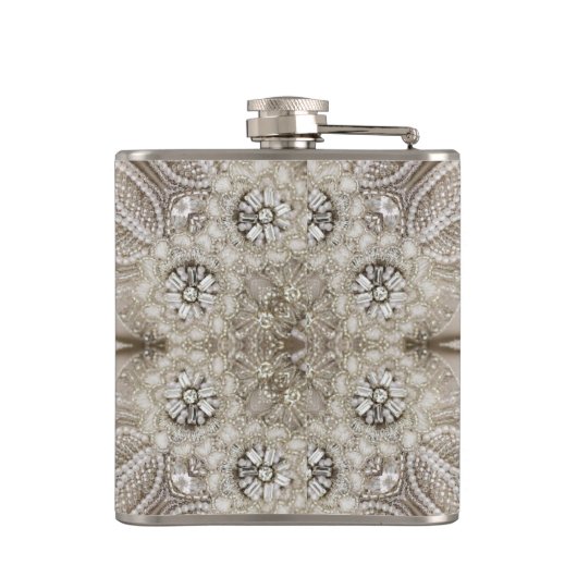 moderne  parijs mode elegant grijs beige heupfles (Achterkant)