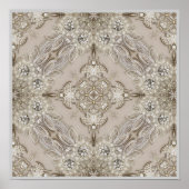 moderne  parijs mode elegant grijs beige poster (Voorkant)