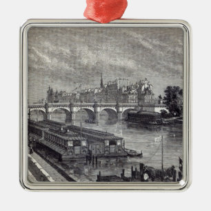 Moderne Parijs: Pont Neuf, 1845 Metalen Ornament