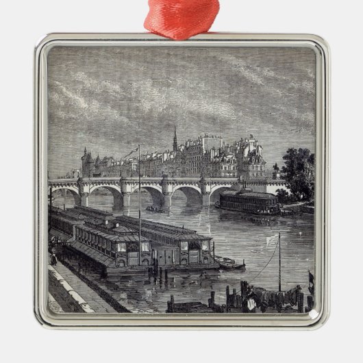 Moderne Parijs: Pont Neuf, 1845 Metalen Ornament (Voorkant)
