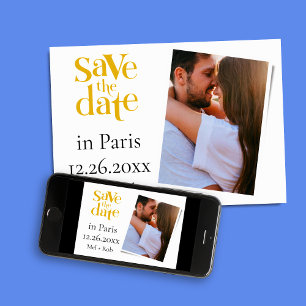 Moderne Paris Gold unieke foto Bewaar de datum Kaart