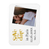 Moderne Paris Gold unieke foto Bewaar de datum Magneet (Verticaal)