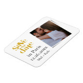 Moderne Paris Gold unieke foto Bewaar de datum Magneet (Linkerzijde)