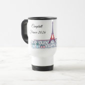 Moderne Paris Raam Silhouet Esthetiek Reisbeker (Voorkant links)