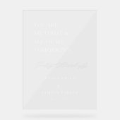 Moderne partij dienovereenkomstig bruiloft welkom  acryl bord (Voorkant)