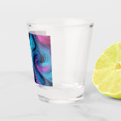 Moderne partijbril-blauw en roze- shot glas (Rechts)