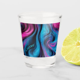 Moderne partijbril-blauw en roze- shot glas