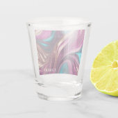 Moderne partijglazen-Magenta Turquoise en Goud- Shot Glas (Achterkant)