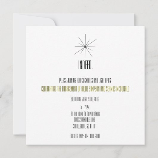 moderne partijuitnodiging uit de midden eeuw kaart (Achterkant)