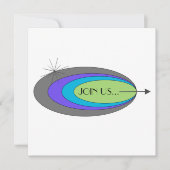 Moderne partijuitnodiging uit de midden eeuw kaart (Voorkant)