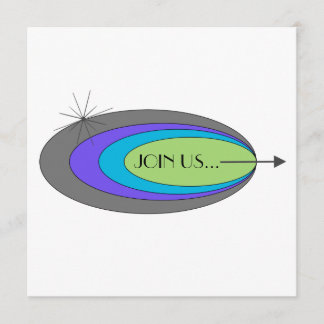 Moderne partijuitnodiging uit de midden eeuw kaart