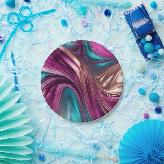 Moderne Party Supplies-Magenta Turquoise Gold- Papieren Bordje (Feest)