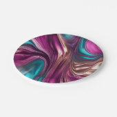 Moderne Party Supplies-Magenta Turquoise Gold- Papieren Bordje (Gekanteld)