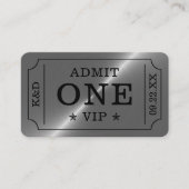 Moderne Party Toegangsticket - Zilver Informatiekaartje (Voorkant)