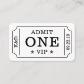 Moderne Party Toegangsticket - Zwart & Wit Informatiekaartje (Voorkant)