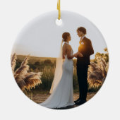 Moderne Pas getrouwd 2 Foto Onze Eerste Kerstmis Keramisch Ornament (Achterkant)