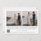 Moderne Pas Getrouwd 3 Foto QR Code Trouwdag Aankondiging (Achterkant)