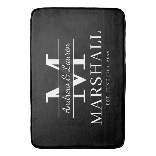 Moderne Pas getrouwd Couple Monogrammen gewoon get Badmat (Voorkant Verticaal)