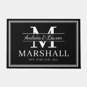 Moderne Pas getrouwd Couple Monogrammen gewoon get Deurmat (Voorkant)