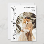 Moderne Pas getrouwd Foto Vrolijk & Getrouwd Feestdagenkaart (Voorkant)