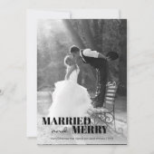 Moderne Pas getrouwd, gehuwd en vrolijk kerstfeest Feestdagenkaart (Voorkant)