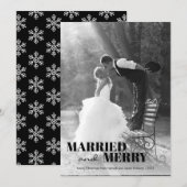 Moderne Pas getrouwd, gehuwd en vrolijk kerstfeest Feestdagenkaart (Voorkant / Achterkant)