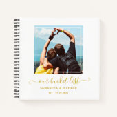 Moderne Pas getrouwd Goud Onze Emmer-lijst Notitieboek (Voorkant)