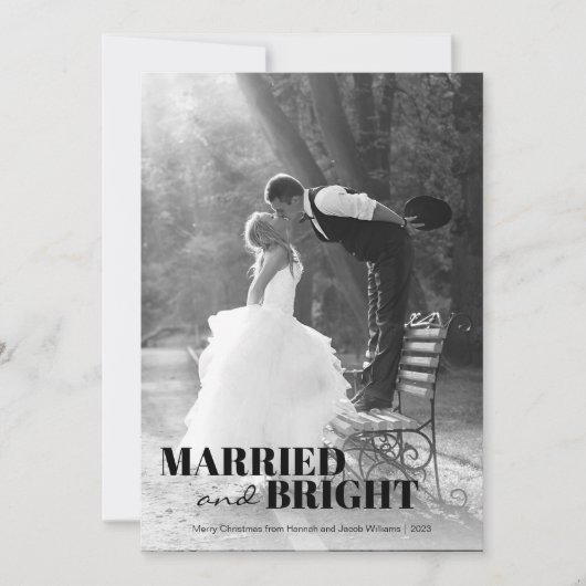 Moderne Pas getrouwd kerst Feestdagenkaart (Voorkant)