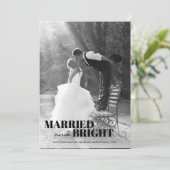 Moderne Pas getrouwd kerst Feestdagenkaart (Staand voorkant)