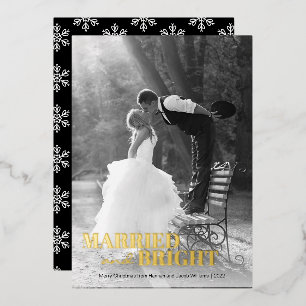 Moderne Pas getrouwd kerst Folie Feestdagenkaart