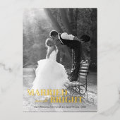 Moderne Pas getrouwd kerst Folie Feestdagenkaart (Voorkant)