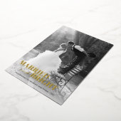 Moderne Pas getrouwd kerst Folie Feestdagenkaart (Gedraaid)