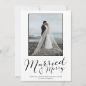 Moderne Pas getrouwd Photo Collage Holiday Card Feestdagenkaart (Voorkant)