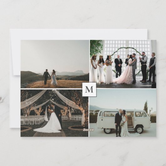 Moderne Pas getrouwd Photo Collage Holiday Card Feestdagenkaart (Achterkant)