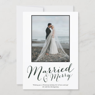 Moderne Pas getrouwd Photo Collage Holiday Card Feestdagenkaart