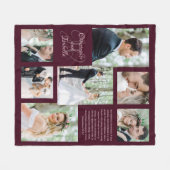 Moderne Pas getrouwd Photo Collage Names Monogram  Fleece Deken (Voorkant (Horizontaal))