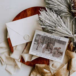 Moderne Pas getrouwd, vrolijk en gehuwd vakantieka Feestdagenkaart