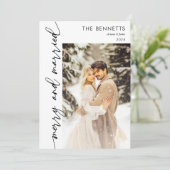 Moderne Pas getrouwd Vrolijk & Getrouwd Foto Feestdagenkaart (Staand voorkant)