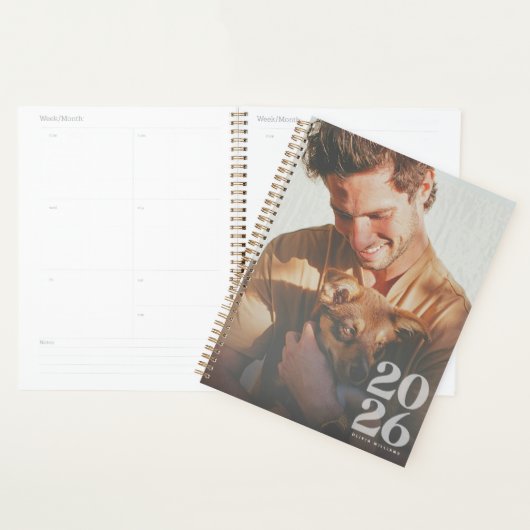 Moderne Pas Uw Foto 2026 aan | witte overlay Planner (Display)