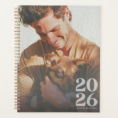 Moderne Pas Uw Foto 2026 aan | witte overlay Planner (Voorkant)