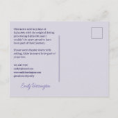 Moderne Pas Verkochte Lavendel Makelaar Briefkaart (Achterkant)